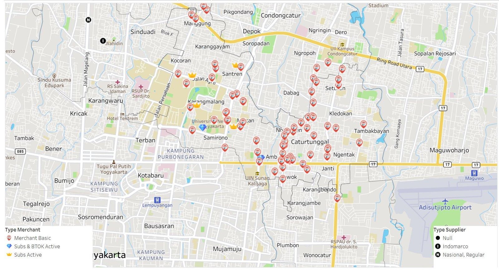 Zoning Champion Dashboard — merchant map by type